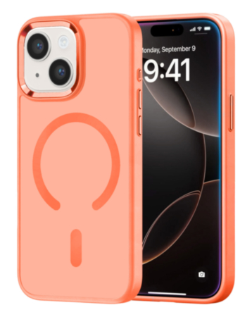 New Magnetic Wireless Charging Case with IC Chip (ORANGE) for iPhone 13 / 14 (Only Ground Shipping)
