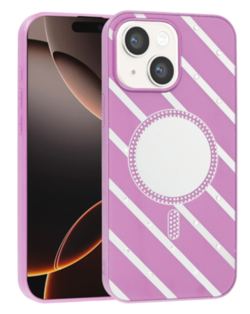 Magnetic Mirror Phone Case with Wireless Charging - PURPLE for iPhone 13 / 14 (Only Ground Shipping)