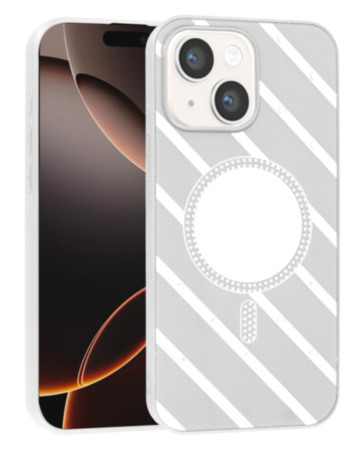 Magnetic Mirror Phone Case with Wireless Charging - WHITE for iPhone 13 / 14 (Only Ground Shipping)