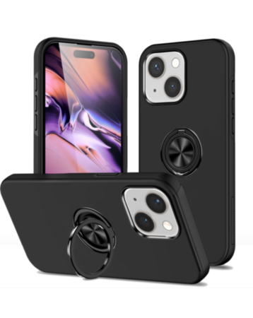 Dual Layer Case with Magnetic Ring - BLACK for iPhone 13 / 14 (Only Ground Shipping)
