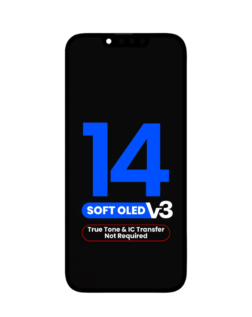OLED Assembly for iPhone 14 (True Tone Programming and IC Transfer NOT REQUIRED) (Aftermarket QV8 V3 / Soft )