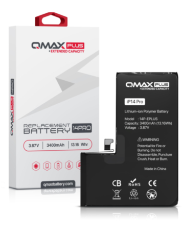 Shop the QMAX Plus Extended Capacity Replacement Battery for iPhone 14 Pro, 3400 mAH.
