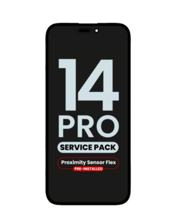 Stock up on the OLED assembly with proximity sensor flex pre-installed for iPhone 14 Pro, service pack.