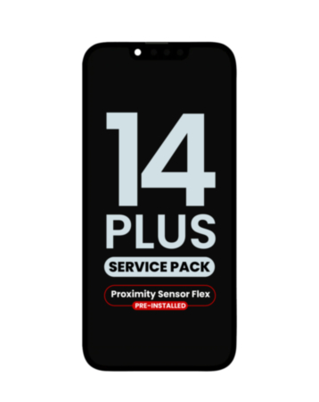 Shop the OLED assembly with proximity sensor flex pre-installed for the iPhone 14 Plus — service pack.