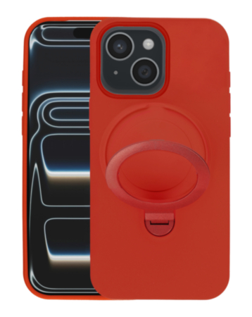 Pastel Shield Carbon Fiber Magnetic Kickstand Case (Burgundy) for iPhone 13 / 14 / 15 / 16e / 17e (Only Ground Shipping)