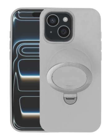 Pastel Shield Carbon Fiber Magnetic Kickstand Case (Gray) for iPhone 13 / 14 / 15 / 16e / 17e (Only Ground Shipping)