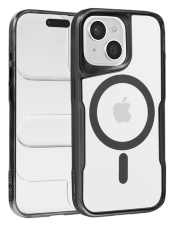 Glossy & Transparent Magnetic Case - BLACK for iPhone 15 Plus (Only Ground Shipping)