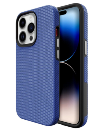 Shock Absorption Protective Dual Layer Case - BLUE for iPhone 15 Pro (Only Ground Shipping)
