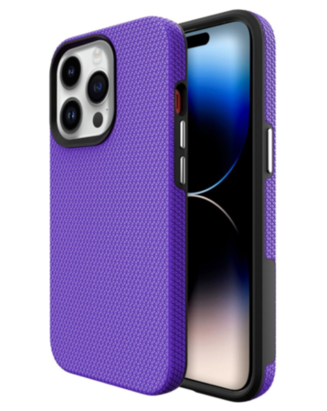 Shock Absorption Protective Dual Layer Case - PURPLE for iPhone 15 Pro (Only Ground Shipping)