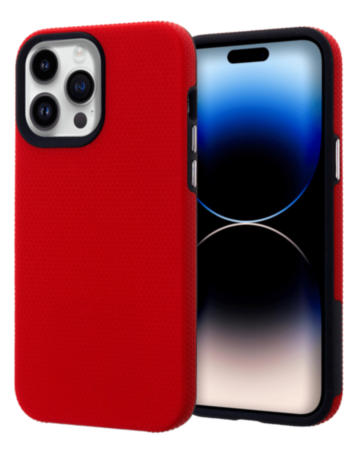 Shock Absorption Protective Dual Layer Case - RED for iPhone 15 Pro (Only Ground Shipping)