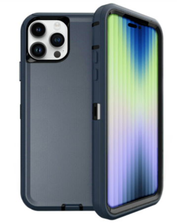 Heavy Duty Case for iPhone 15 Pro (DARK BLUE & BLACK) (Only Ground Shipping)