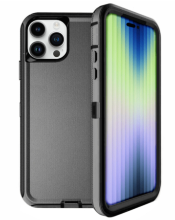 Heavy Duty Case for iPhone 15 Pro (BLACK) (Only Ground Shipping)