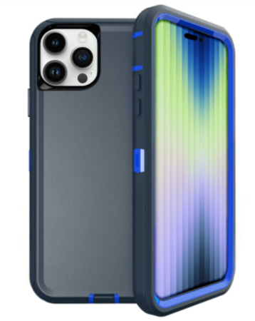 Heavy Duty Case for iPhone 15 Pro (DARK BLUE) (Only Ground Shipping)
