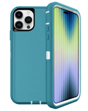 Heavy Duty Case for iPhone 15 Pro (TEAL) (Only Ground Shipping)