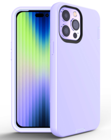 Silicone Design Heavy Duty Case - PURPLE for iPhone 15 Pro (Only Ground Shipping)