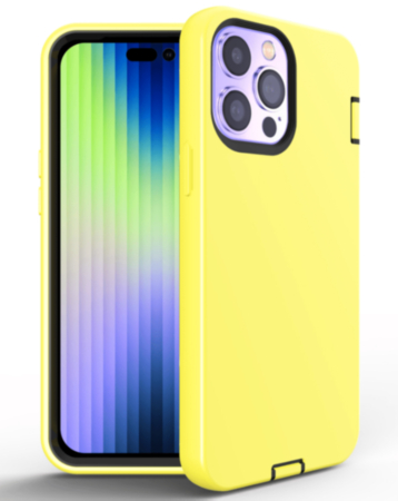Silicone Design Heavy Duty Case - YELLOW for iPhone 15 Pro (Only Ground Shipping)