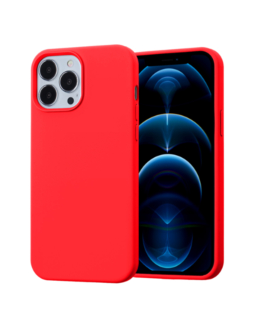 Soft Solid Silicone Case (Full Buttom Cover) - RED for iPhone 15 Pro (Only Ground Shipping)