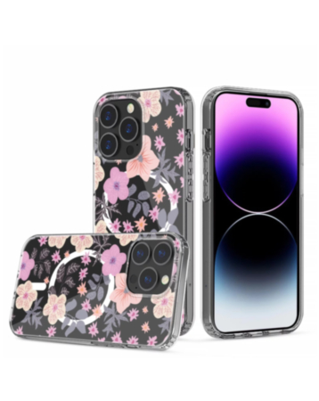 Real Flower Case with Wireless Charging - PINK FLOWER for iPhone 15 Pro (Only Ground Shipping)