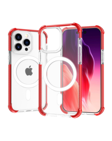 Dual Layer Cases with Wireless Charging - RED for iPhone 15 Pro (Only Ground Shipping)