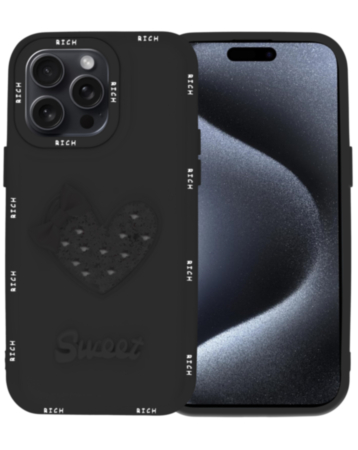 Luxury Sweet Fancy Soft Case - BLACK for iPhone 15 Pro (Only Ground Shipping)