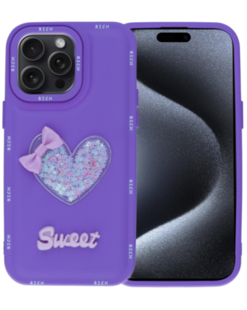 Luxury Sweet Fancy Soft Case - PURPLE for iPhone 15 Pro (Only Ground Shipping)