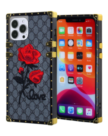 Luxury Square Case - LOVE BLUE for iPhone 15 Pro (Only Ground Shipping)