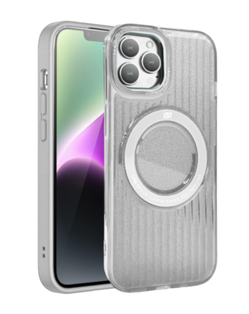 Shiny Hard PC Rear / Soft TPU Wireless Charging Case - CLEAR for iPhone 15 Pro (Only Ground Shipping)