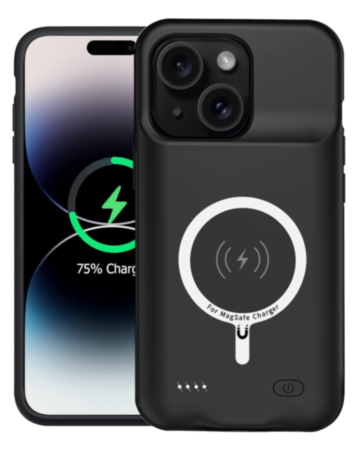 Slim Charging Case with Msafe Charging (8500 mAh) for iPhone 15 Plus (Only Ground Shipping)