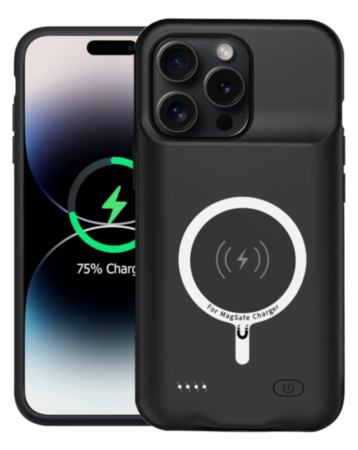Slim Charging Case with Msafe Charging (8500 mAh) for iPhone 15 Pro Max (Only Ground Shipping)