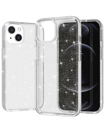 iPhone 14 Plus / 15 Plus Ultra Glossy Protector Case - GLITTER CLEAR (Only Ground Shipping)