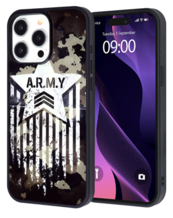 Printing Aluminum Plate Case - A.R.M.Y for iPhone 15 Pro (Only Ground Shipping)