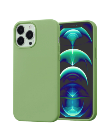 Soft Solid Silicone Case (Full Buttom Cover) - LIGHT GREEN for iPhone 15 Pro (Only Ground Shipping)