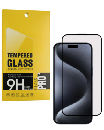 Anti-Scratch Edge to Edge Black Rim Coverage for iPhone 15 Pro Max (2.5D / 1 Piece)