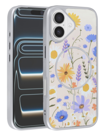 Dual Layer Flower Design Magsafe Cases - BEIGE for iPhone 16 (Only Ground Shipping)