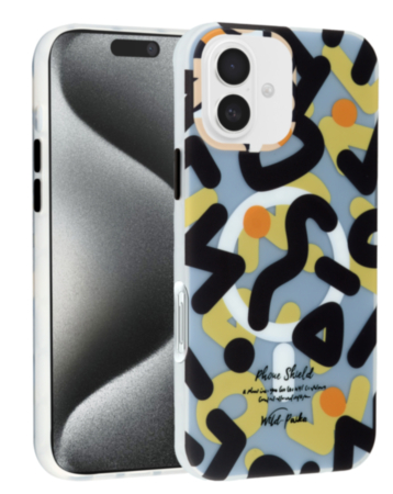 Graffiti Design with Wireless Charging Magnetic Case - BLACK for iPhone 16 (Only Ground Shipping)
