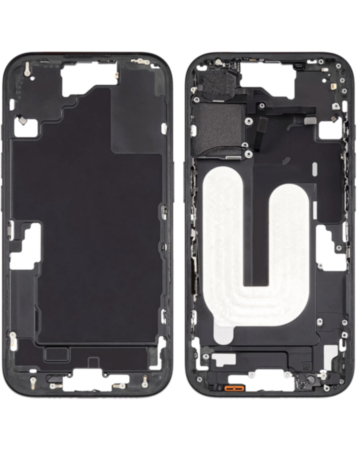 Middle Frame with Photo Capture Button and Small Parts for iPhone 16 (BLACK) (US Version)