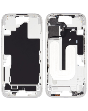 Middle Frame with Photo Capture Button and Small Parts for iPhone 16 (WHITE) (US Version)