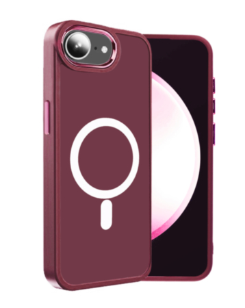 New Magnetic Wireless Charging Case (Burgundy) for iPhone 16e / 17e (Only Ground Shipping)