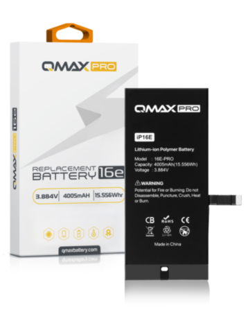 QMAX Pro Replacement Battery for iPhone 16e / 17e (4005 mAh) (Only Ground Shipping)