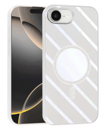 Magnetic Mirror Phone Case with Wireless Charging - WHITE for iPhone 16E (Only Ground Shipping)