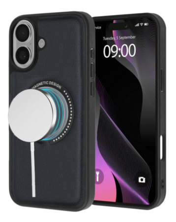 Wireless Charging Case - BLACK (Full Bottom Close) for iPhone 16 Plus (Only Ground Shipping)
