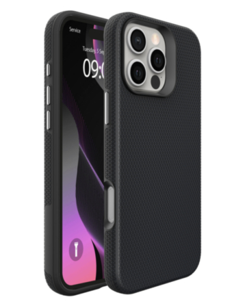 Shock Absorption Protective Dual Layer Case (BLACK) for iPhone 16 Pro (Only Ground Shipping)