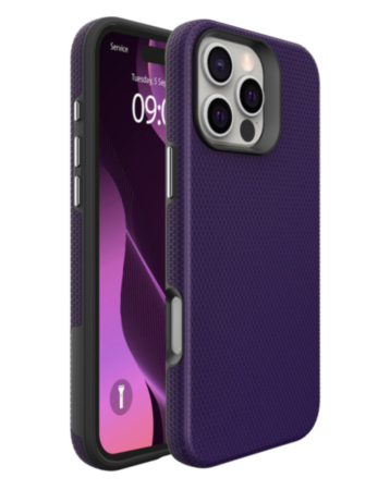 Shock Absorption Protective Dual Layer Case (PURPLE) for iPhone 16 Pro (Only Ground Shipping)