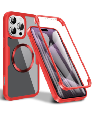 Full Shockproof Silicone Cover - RED for iPhone 16 Pro / 17 (Only Ground Shipping)