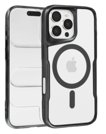 Glossy & Transparent Magnetic Case - BLACK for iPhone 16 Pro (Only Ground Shipping)