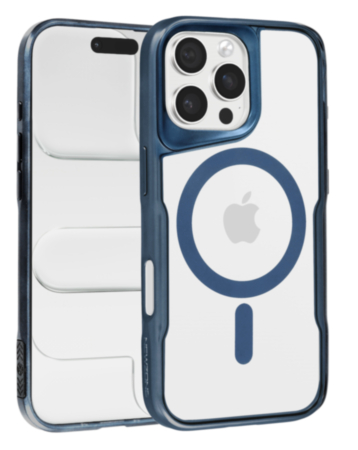 Glossy & Transparent Magnetic Case - DARK BLUE for iPhone 16 Pro (Only Ground Shipping)