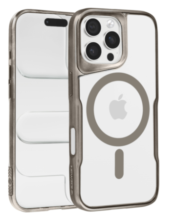 Glossy & Transparent Magnetic Case - TITANIUM for iPhone 16 Pro (Only Ground Shipping)