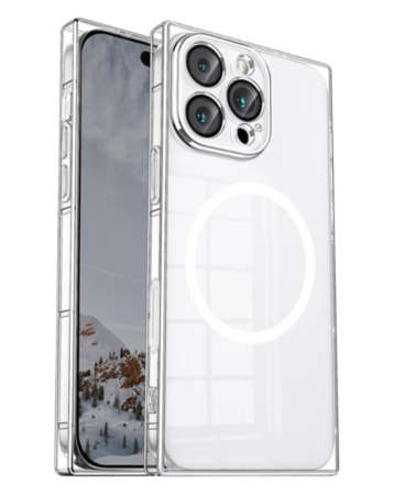Square Wireless Charging Case - CLEAR for iPhone 16 Pro / 17 (Only Ground Shipping)