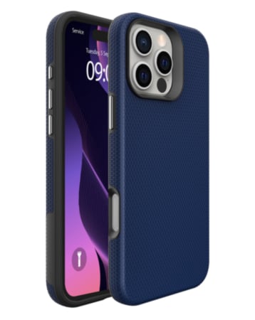 Shock Absorption Protective Dual Layer Case (BLUE) for iPhone 16 Pro Max (Only Ground Shipping)