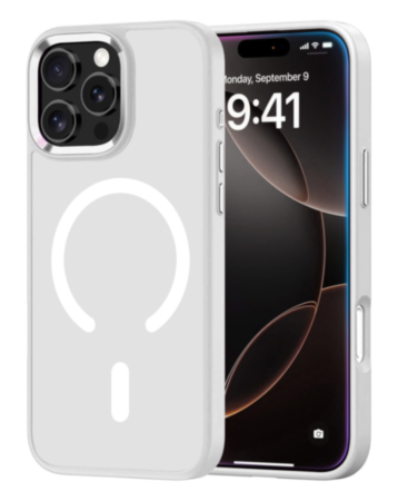 New Magnetic Wireless Charging Case with IC Chip (WHITE) for iPhone 16 Pro Max (Only Ground Shipping)
